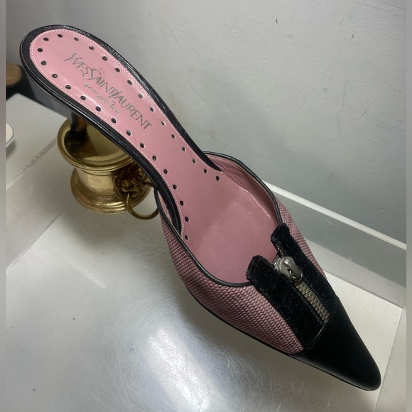 Saint Laurent YSL mule kiten heels shoes sz 38 - Picture 8 of 15